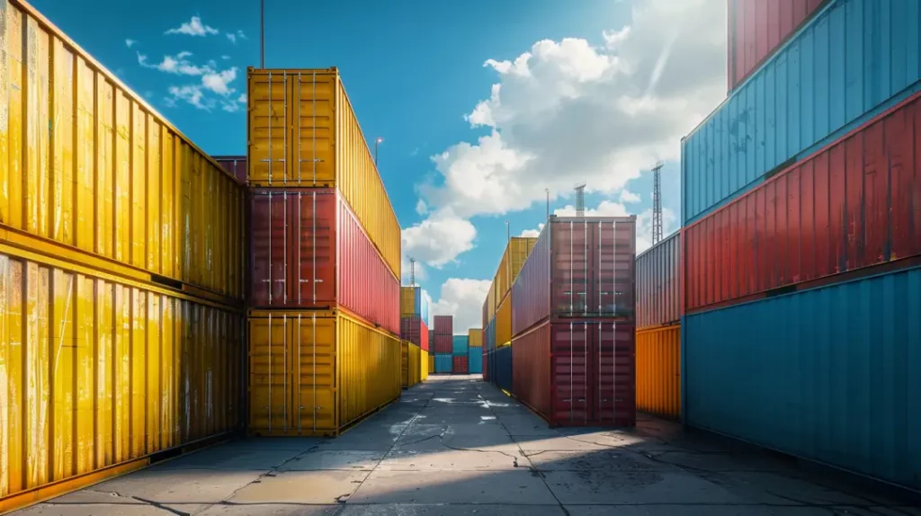 stacked shipping containers