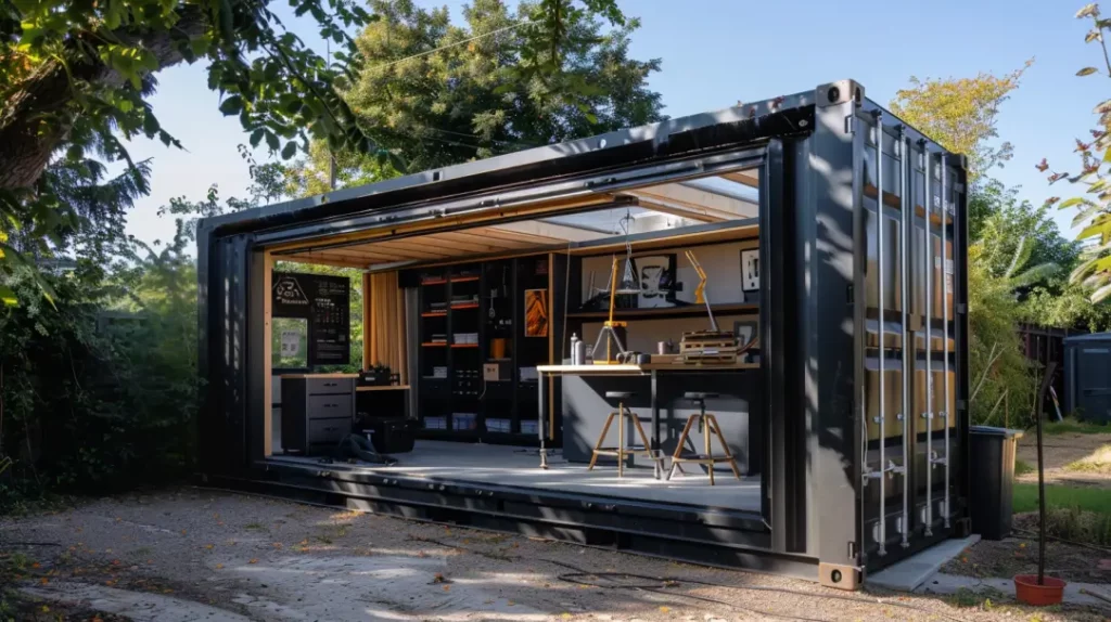 shipping container screen printing workshop