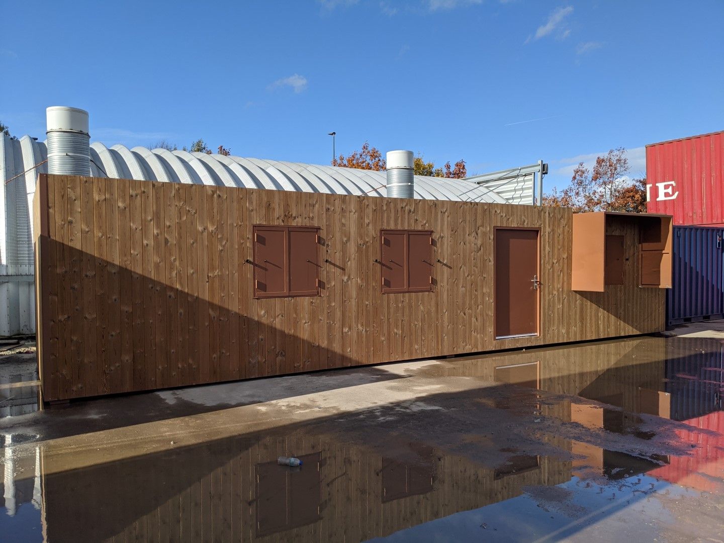 shipping container converted into a retail space